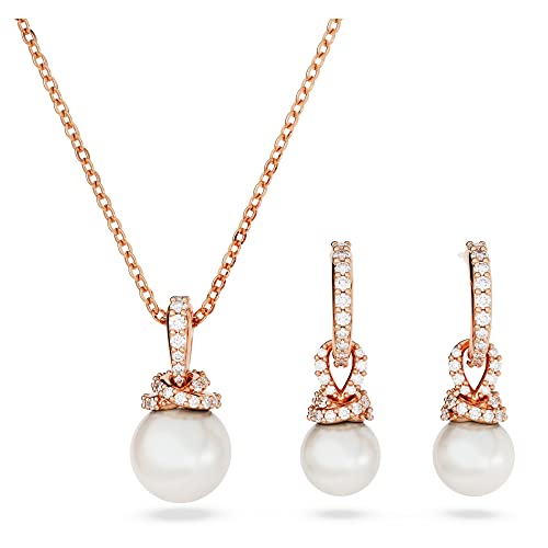 Swarovski Originally Set: Clear Stones & Pearls, Rose Gold-Tone