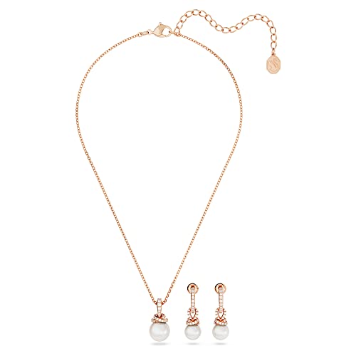 Swarovski Originally Set: Clear Stones & Pearls, Rose Gold-Tone