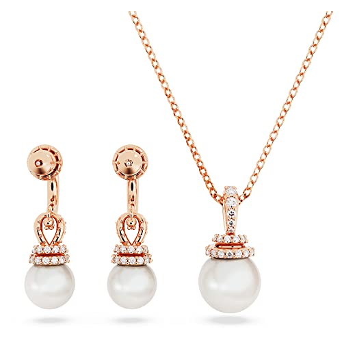 Swarovski Originally Set: Clear Stones & Pearls, Rose Gold-Tone