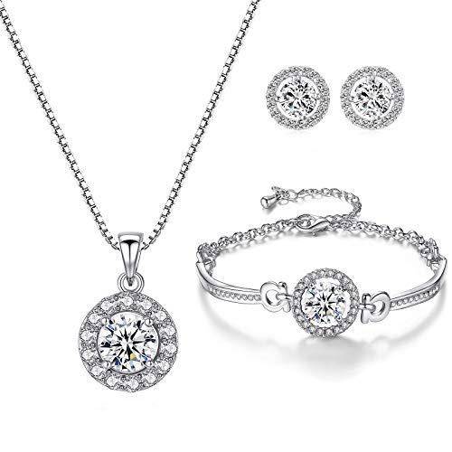 YooAi Cubic Zirconia Round Jewellery Set for Women