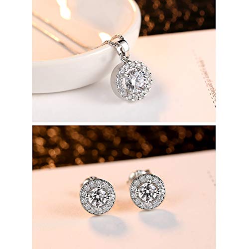 YooAi Cubic Zirconia Round Jewellery Set for Women