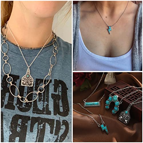 47PCS Silver Bohemian Jewelry Set with Turquoise Accents