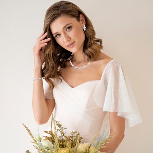 Silver Crystal Rhinestone Jewelry Set for Prom and Brides