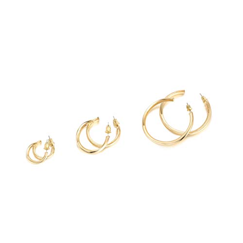 PAVOI 14K Gold Plated Hoop Earrings Set