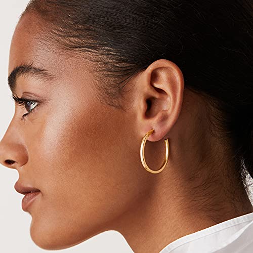 PAVOI 14K Gold Plated Open Hoop Earrings, 30MM
