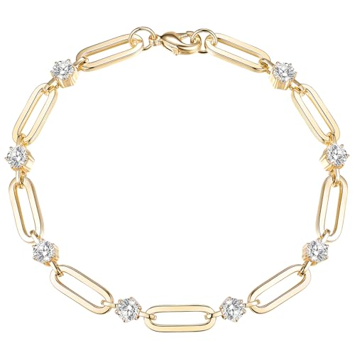 14K Gold Plated Couple Bracelets with CZ Jewelry