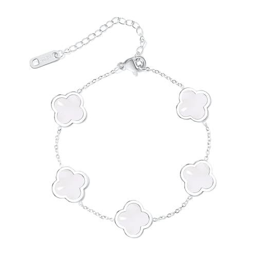 Trendy Gold Plated Clover Link Bracelet Gift for Women
