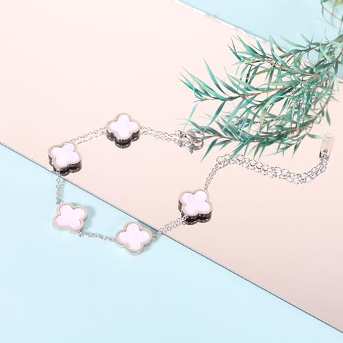 Trendy Gold Plated Clover Link Bracelet Gift for Women