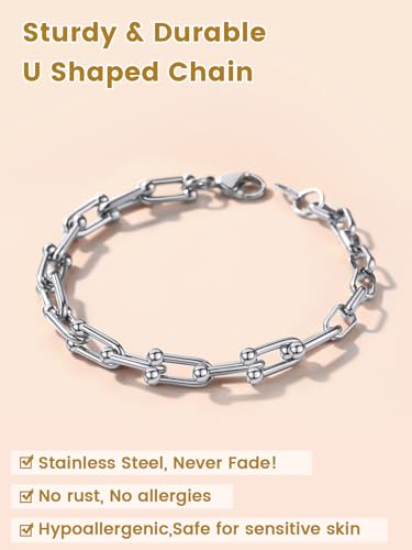 Paperclip Chain Bracelet for Women in Stainless Steel