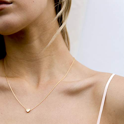 PAVOI 14K Yellow Gold Heart Pendant Necklace for Women