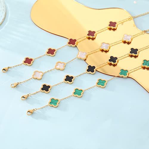 White Clover Link Bracelet - 18K Gold Plated