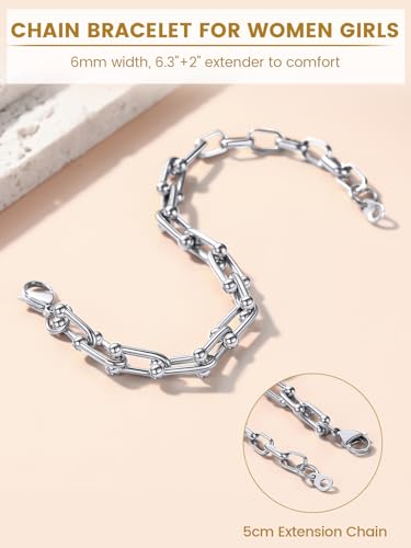 Paperclip Chain Bracelet for Women in Stainless Steel