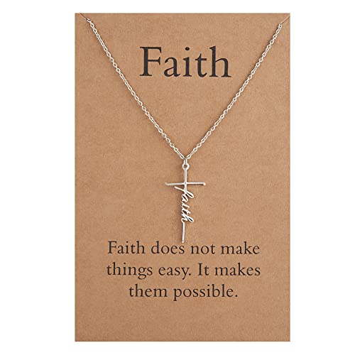 Women's Faith Cross Necklace - Lcherry Jewelry Gift