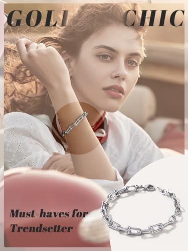 Paperclip Chain Bracelet for Women in Stainless Steel