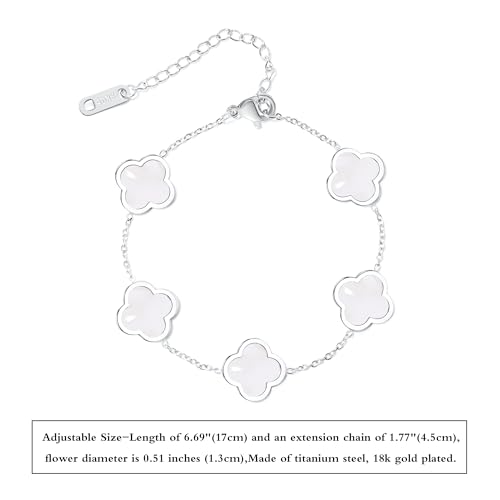 Trendy Gold Plated Clover Link Bracelet Gift for Women