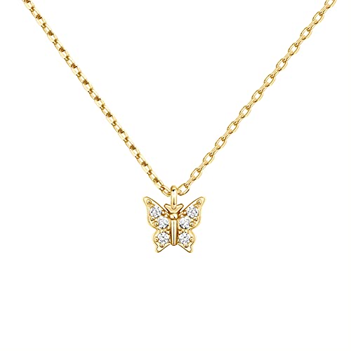 Pavoi 14K Gold Plated Butterfly Pendant Necklace Set