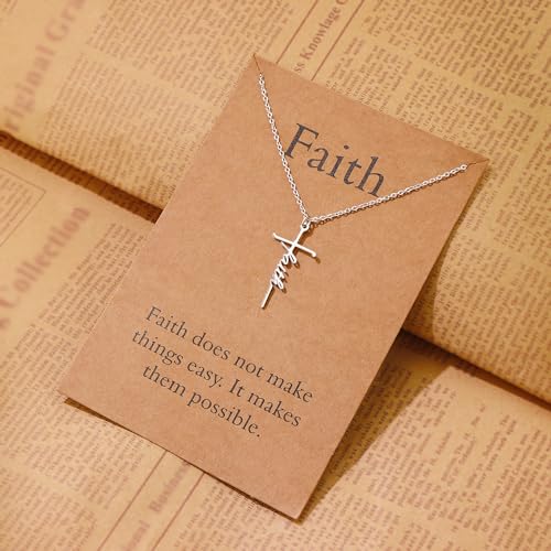 Women's Faith Cross Necklace - Lcherry Jewelry Gift