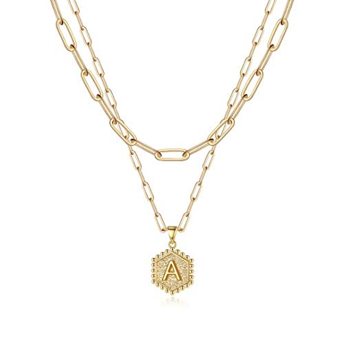 Gold Initial Necklace Set - Dainty Layered Choker
