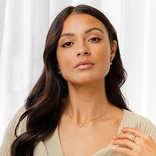 Pavoi 14K Gold Plated Butterfly Pendant Necklace Set