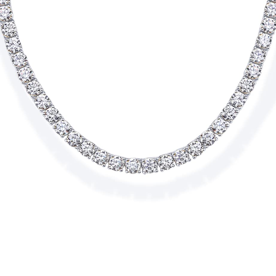 PAVOI Gold Tennis Necklace with 3mm Simulated Diamonds