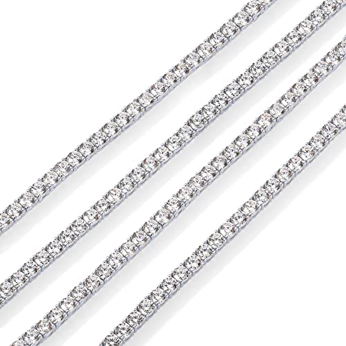 PAVOI Gold Tennis Necklace with 3mm Simulated Diamonds