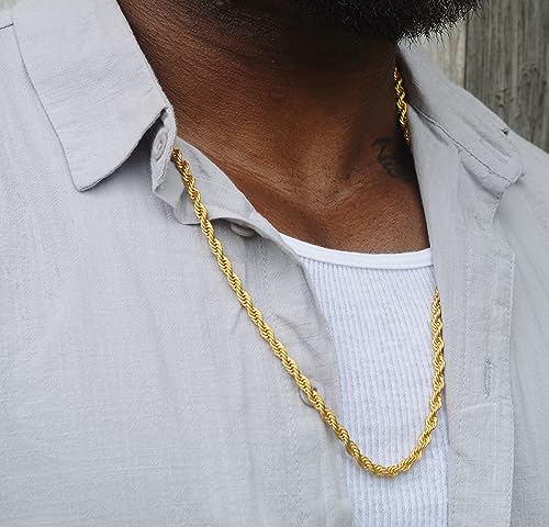 Gold Plated 2.5MM Necklace 20 Inches Twist Rope