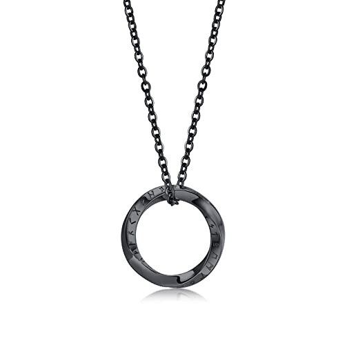 Norse Viking Pendant Necklace with Mobius Twist Spiral
