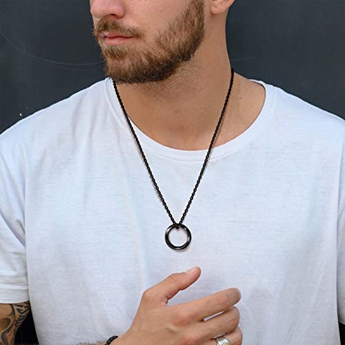 Norse Viking Pendant Necklace with Mobius Twist Spiral