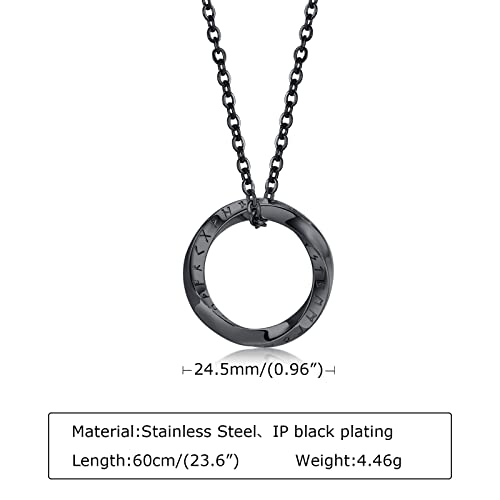 Norse Viking Pendant Necklace with Mobius Twist Spiral