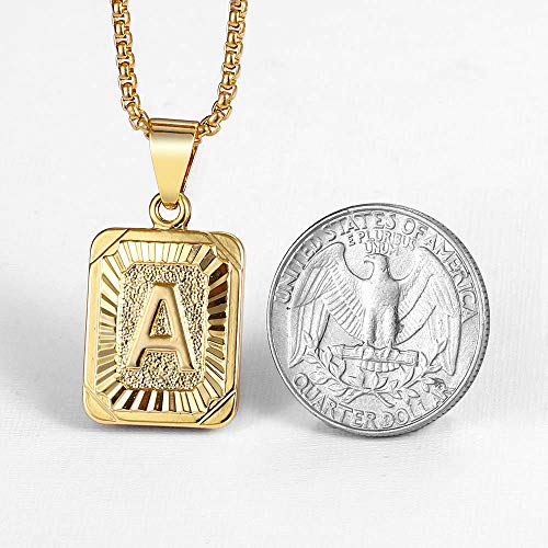 Gold Plated Initial Letter A Pendant Necklace