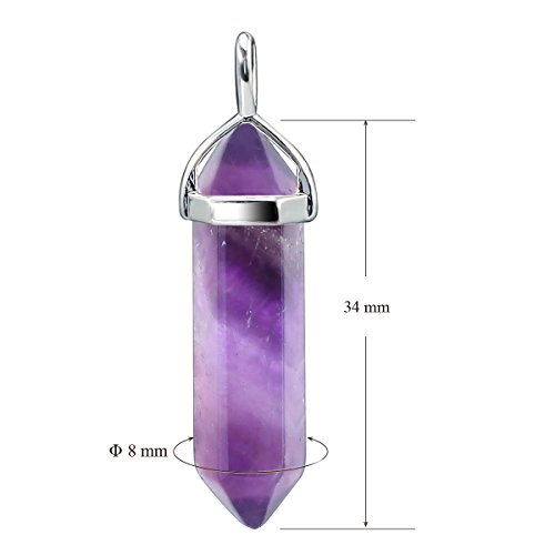 Amethyst Gemstone Necklace with Hexagonal Pendant