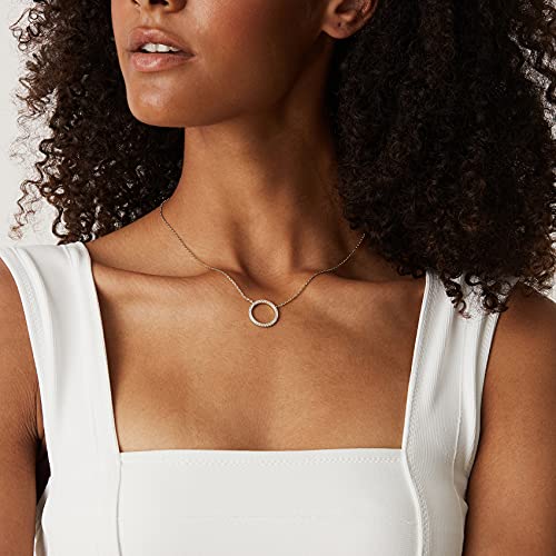 14K White Gold Plated CZ Solitaire Necklace