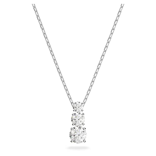 Swarovski White Crystal Trilogy Necklace with Rhodium Chain
