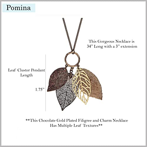 Chic Two-Tone Filigree Fall Leaf Necklace