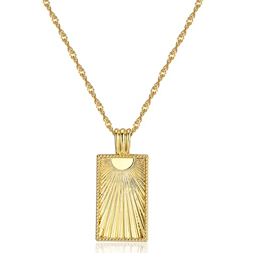 18K Gold Plated Sunburst Pendant Necklace