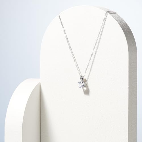 Sterling Silver April Birthstone Sapphire Pendant Necklace