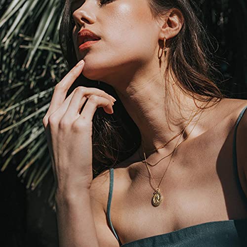 18k Gold Plated Vintage Coin Necklace for Women