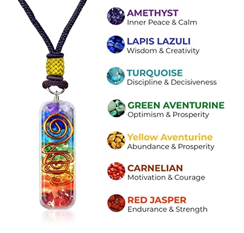 Handmade Orgonite Seven Chakra Pendant Necklace