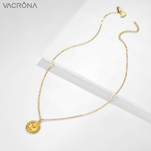 18k Gold Plated Vintage Coin Necklace for Women