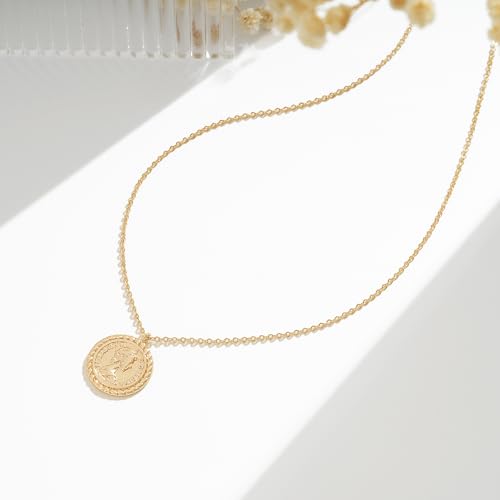 18k Gold Plated Vintage Coin Necklace for Women