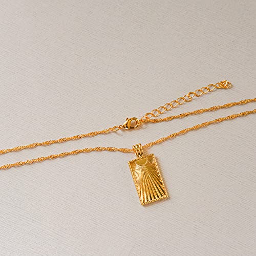 18K Gold Plated Sunburst Pendant Necklace