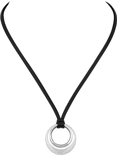 Gothic Boho Black O Ring Choker Necklace