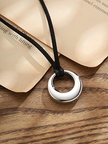 Gothic Boho Black O Ring Choker Necklace
