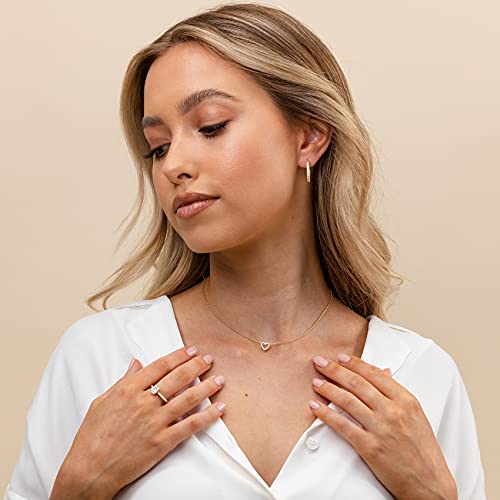 Dainty 14K Gold Plated Heart Necklace for Women