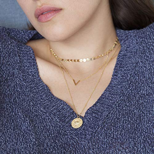 Zodiac Coin Embossed Necklace for Women - Leo