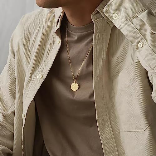 Zodiac Coin Embossed Necklace for Women - Leo