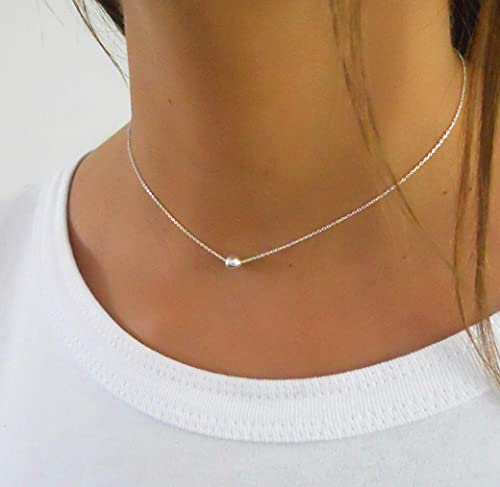 Annika Bella Waterproof Choker Necklace, Sterling Silver/Gold Charm