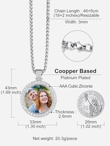 Customized Photo Pendant Necklace in Stainless Steel