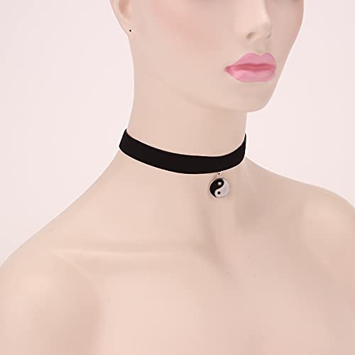 8-Piece Classic Black Velvet Choker Necklace Set