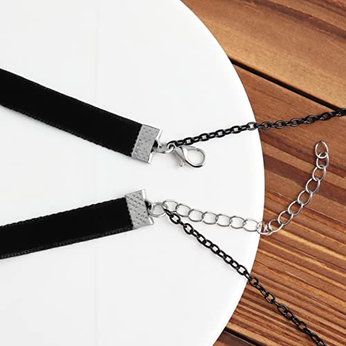 Gothic Moon Velvet Choker Necklace for Women